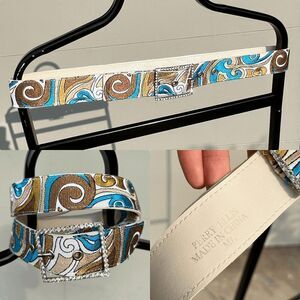 Vintage 60s 70s Perry Ellis Rhinestone Buckle Abstract Disco Belt UNISEX - M/L